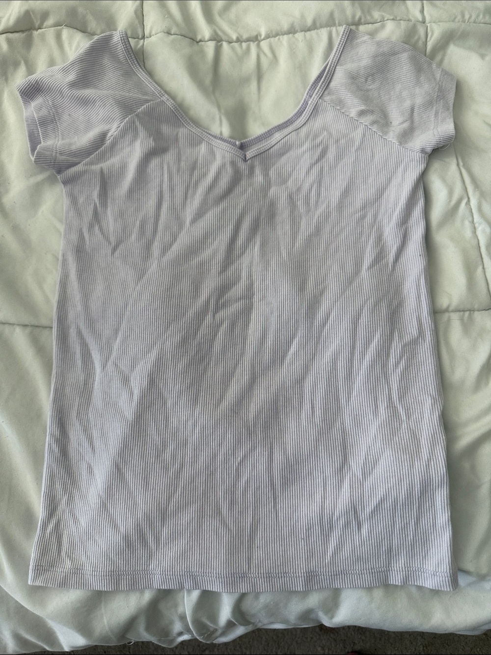 American Eagle Outfitters Light Lavender Ribbed Tshirt